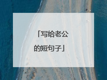 写给老公的短句子