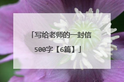 写给老师的一封信500字【6篇】