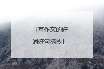 写作文的好词好句摘抄