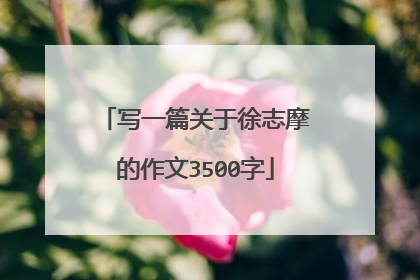 写一篇关于徐志摩的作文3500字