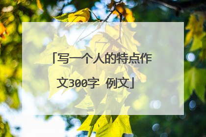 写一个人的特点作文300字 例文