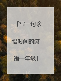 写一句珍惜时间的谚语一年级
