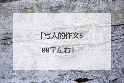 写人的作文500字左右