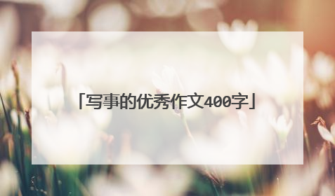 写事的优秀作文400字