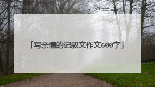 写亲情的记叙文作文600字