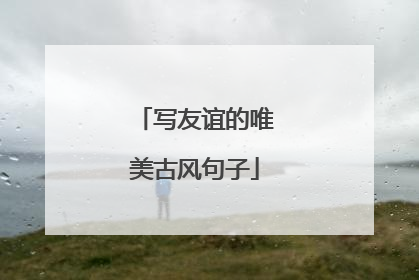 写友谊的唯美古风句子