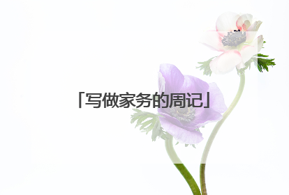 写做家务的周记