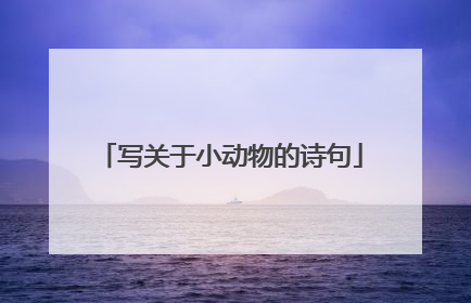 写关于小动物的诗句