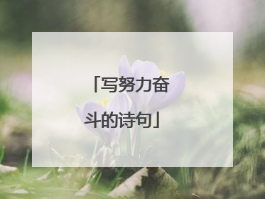 写努力奋斗的诗句