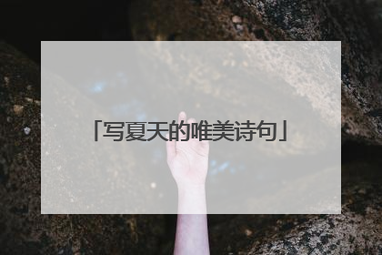 写夏天的唯美诗句