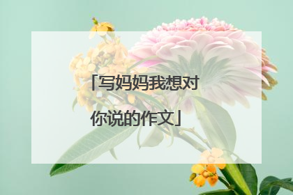 写妈妈我想对你说的作文