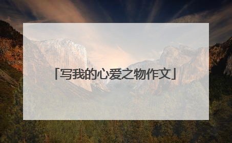 写我的心爱之物作文