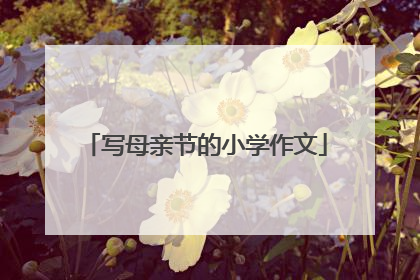 写母亲节的小学作文
