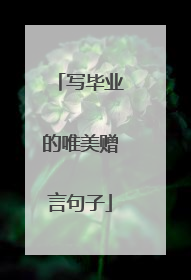 写毕业的唯美赠言句子