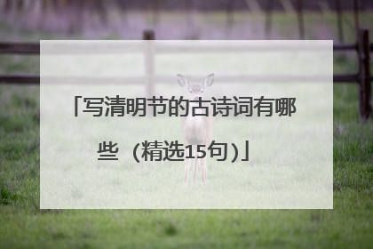 写清明节的古诗词有哪些 (精选15句)