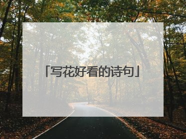 写花好看的诗句