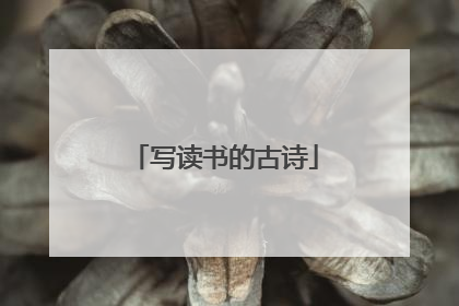 写读书的古诗
