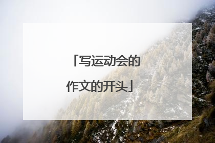 写运动会的作文的开头