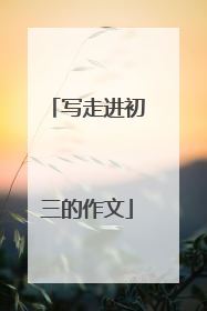写走进初三的作文