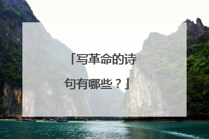 写革命的诗句有哪些?