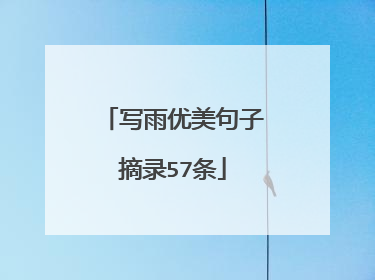 写雨优美句子摘录57条