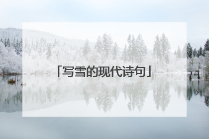 写雪的现代诗句