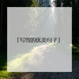 写雪的优美句子