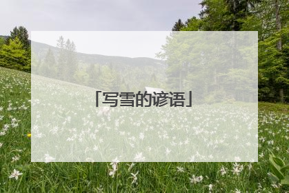 写雪的谚语