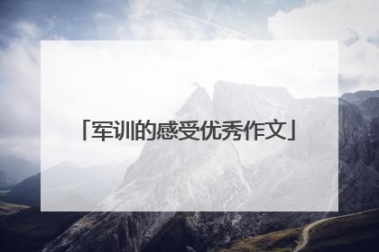 军训的感受优秀作文