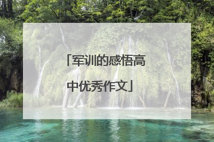 军训的感悟高中优秀作文