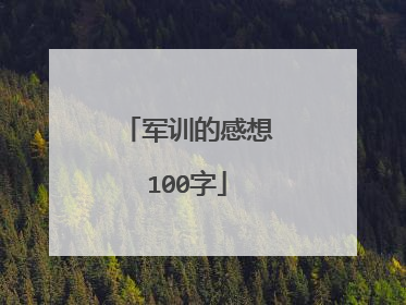 军训的感想100字