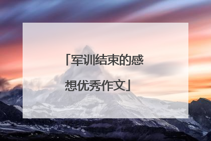 军训结束的感想优秀作文