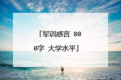 军训感言 800字 大学水平