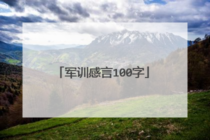 军训感言100字