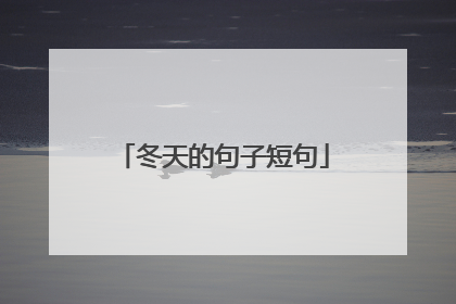 冬天的句子短句