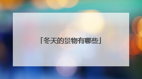 冬天的景物有哪些