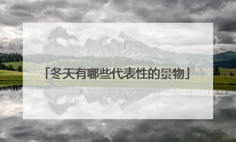 冬天有哪些代表性的景物