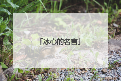 冰心的名言