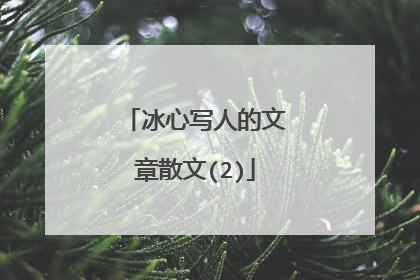 冰心写人的文章散文(2)