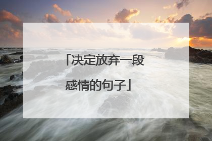 决定放弃一段感情的句子