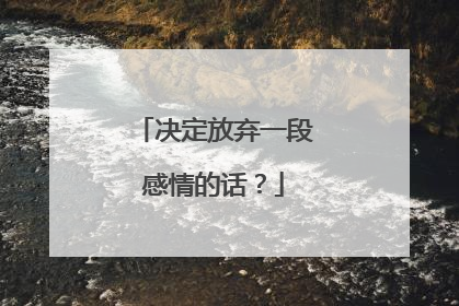 决定放弃一段感情的话?