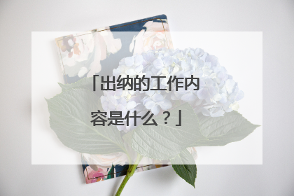 出纳的工作内容是什么?
