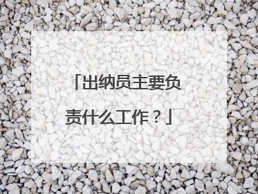出纳员主要负责什么工作?