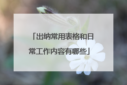 出纳常用表格和日常工作内容有哪些