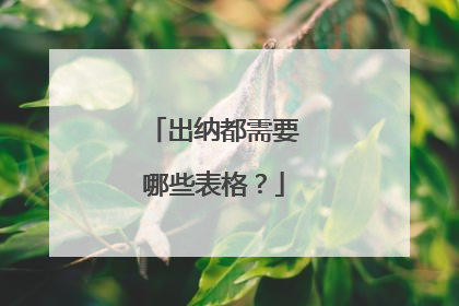 出纳都需要哪些表格?