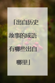 出自历史故事的成语有哪些出自哪里