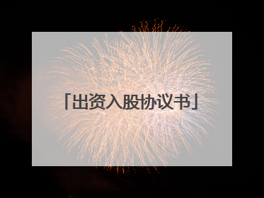 出资入股协议书