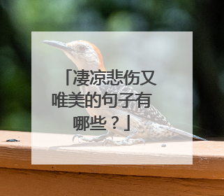 凄凉悲伤又唯美的句子有哪些？