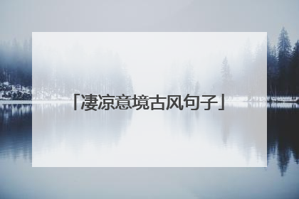 凄凉意境古风句子