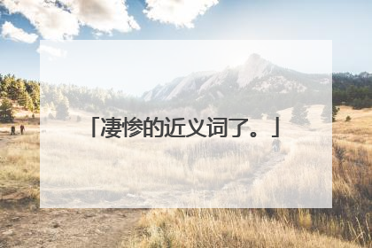 凄惨的近义词了。